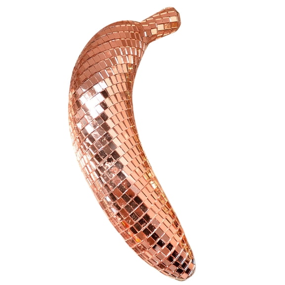 Discos Banana Figurine Statue Freestanding Fruit Shape Reflective Mirrored Sparkling Ornament for Party Stage Decoration