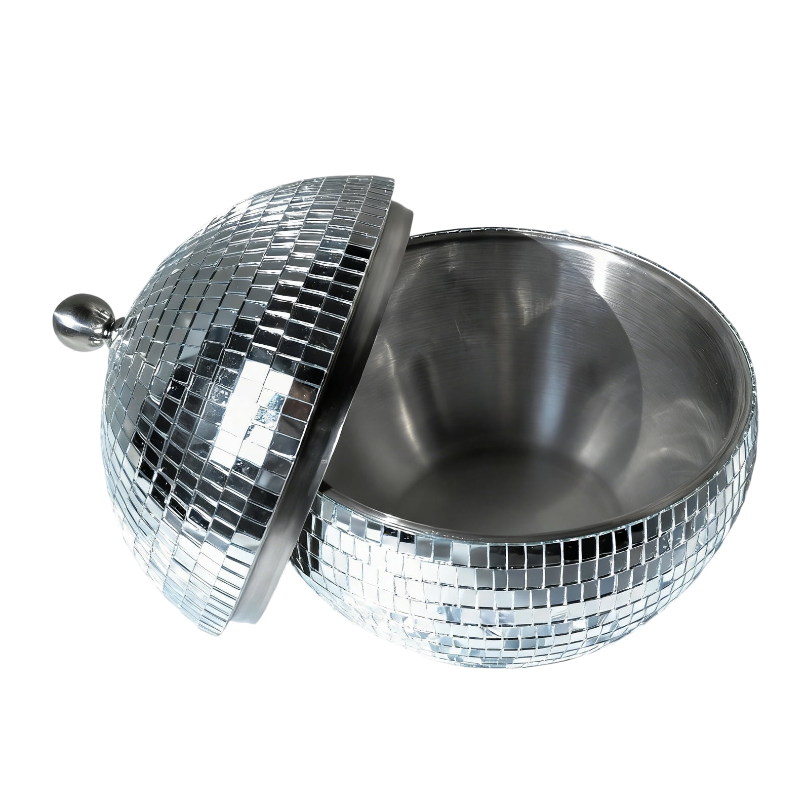 Discos Beverages Coolers Reflective Mirrored Ice Buckelt Container For Cocktails Parties Event And Home Kitchens