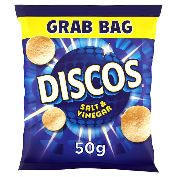Discos Salt & Vinegar Grab Bag Crisps 50G, Imported from Britain