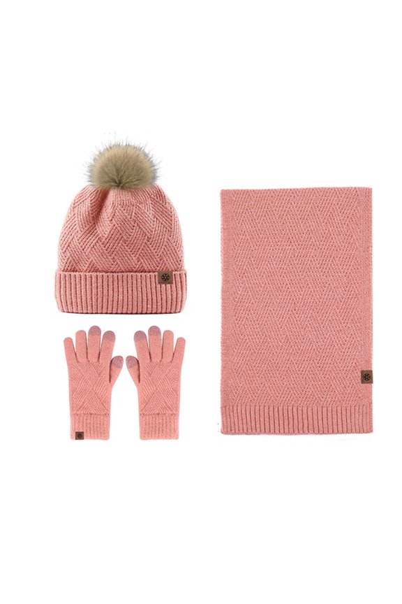 Adult Windproof Hat Cycling Skiing Knit Hat Scarf Mask Sets Warm Knitted Cap