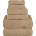 thumbnail image 1 of Discount Cotton 6-Piece Towel Set, Includes 2 Washcloths, 2 Hand Towels and 2 Bath Towels, 100% Turkish Cotton - Highly Absorbent and Super Soft Towels for Bathroom, Taupe, 1 of 7