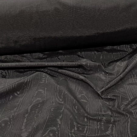 Fabric Moire Bengaline Faille Black QQ39