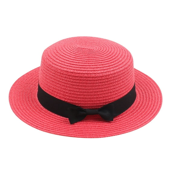 Discount! Fdelink Kids Girls Boys Summer Fedora Straw Hat Wide Brim Floppy Beach Sun Cap Visor Hat Kiids Hat