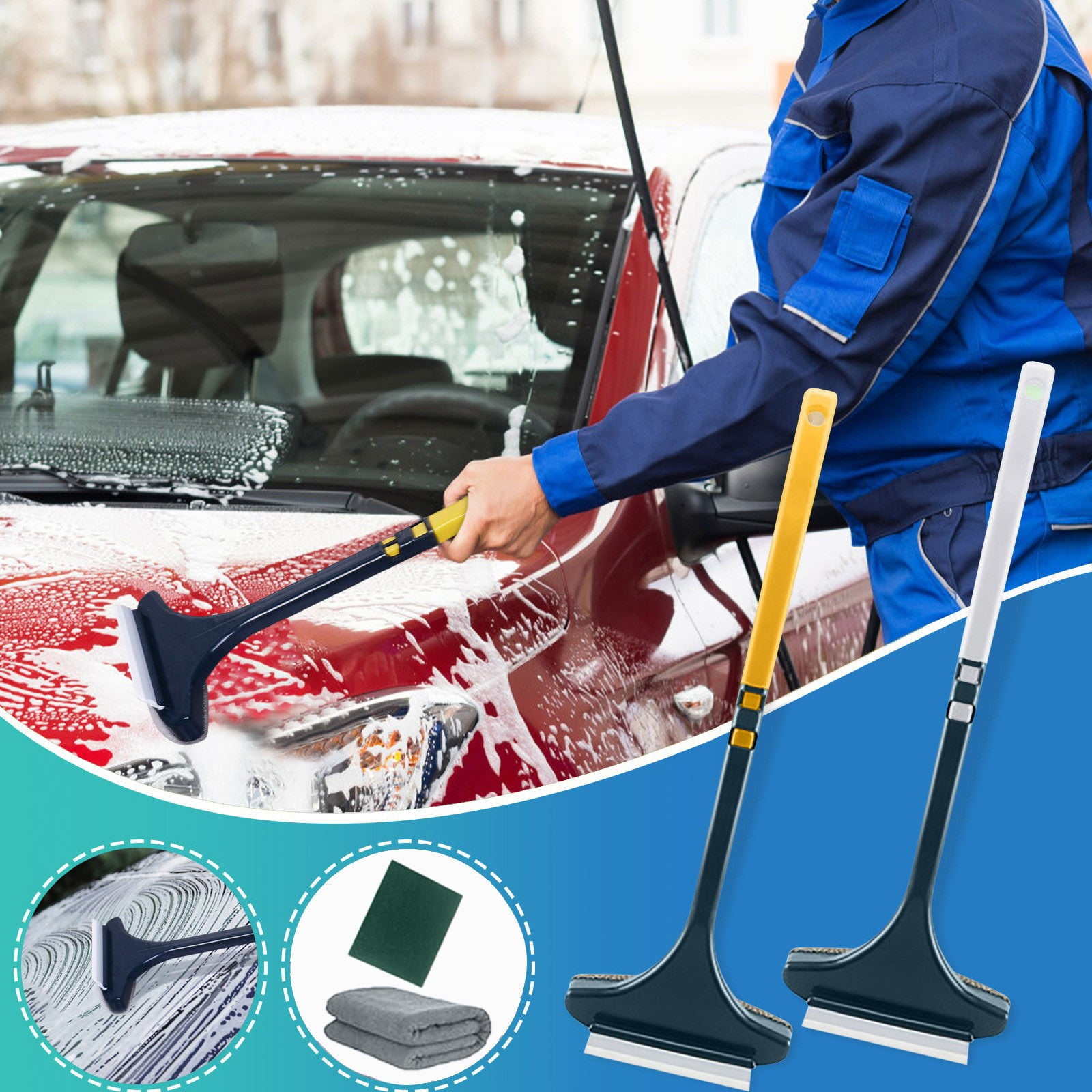 Discount Galore, Plastic Glass Cleaning Brush, Dual-Sided Scraper Tool ...