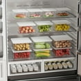 thumbnail image 1 of 1Pc Refrigerator Storage Bins Stackable Food organizer Containers with Lid for Freezer Pantry Snacks Fruit Kitchen Storage organization,6.02"X6.02"X2.95",by JASKFLY, 1 of 8