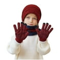 thumbnail image 1 of Discount Kids Winter Beanie Hat Warm Knit Thick Ski Cap And Scarf Gloves Set for Girls Boys Family Gifts, 1 of 5