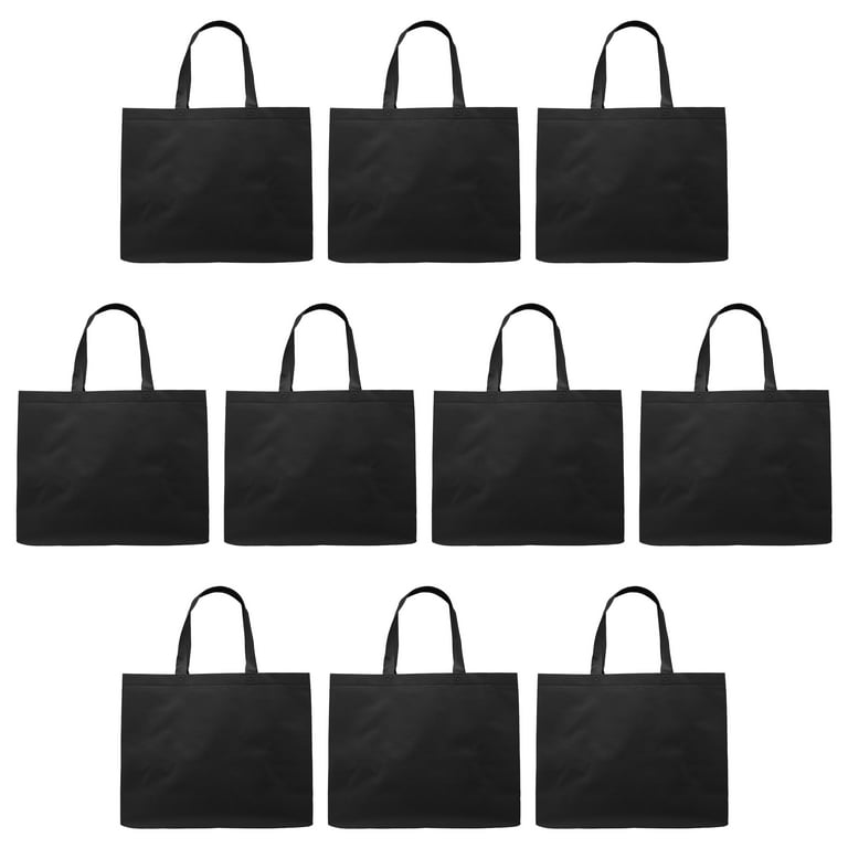 Discount Promos Jumbo Tote Bags Set of 10 Bulk Pack Shopping Carry on Bag Black Walmart