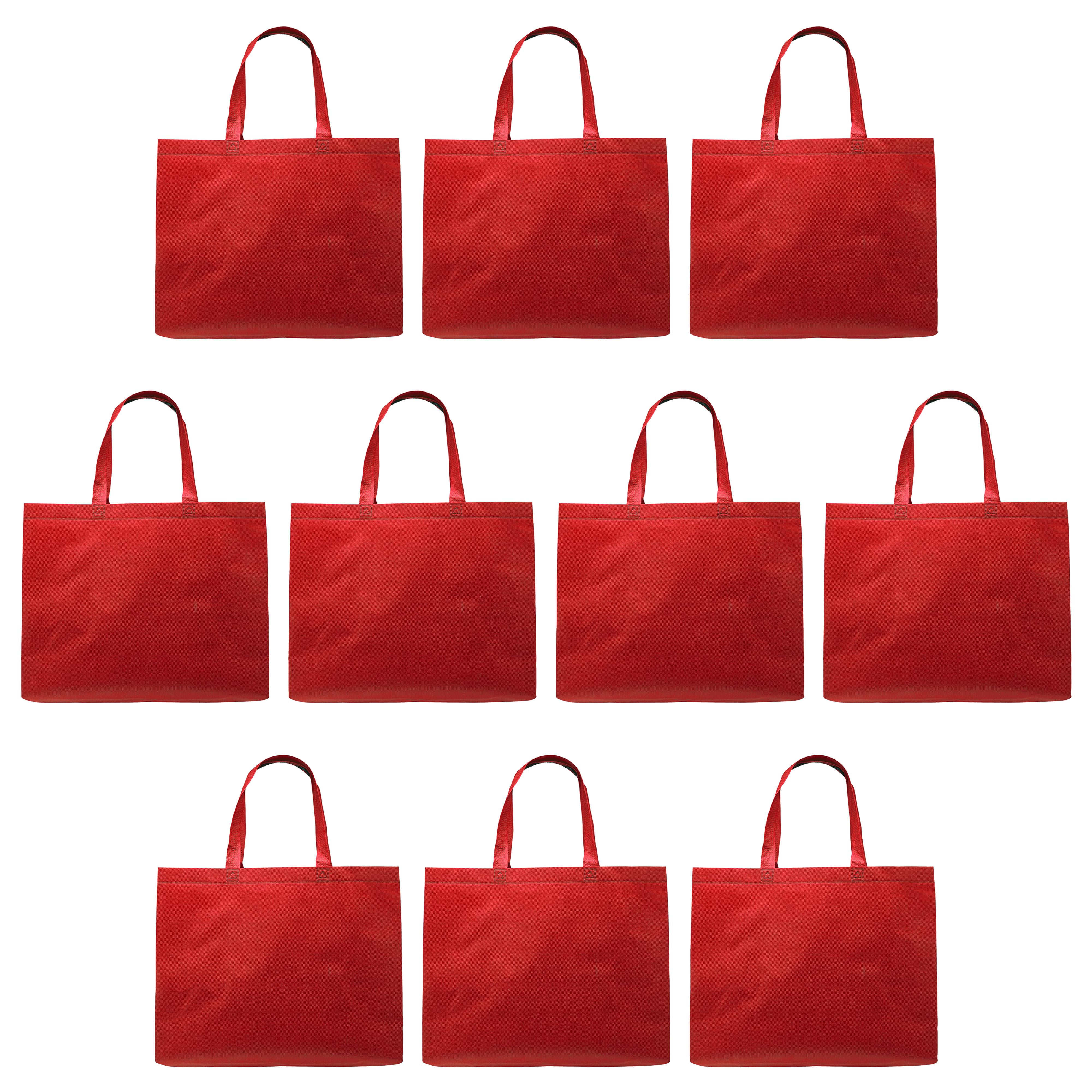 Discount Promos Jumbo Tote Bags Set of 10 Bulk Pack Shopping Carry on Bag Black Walmart