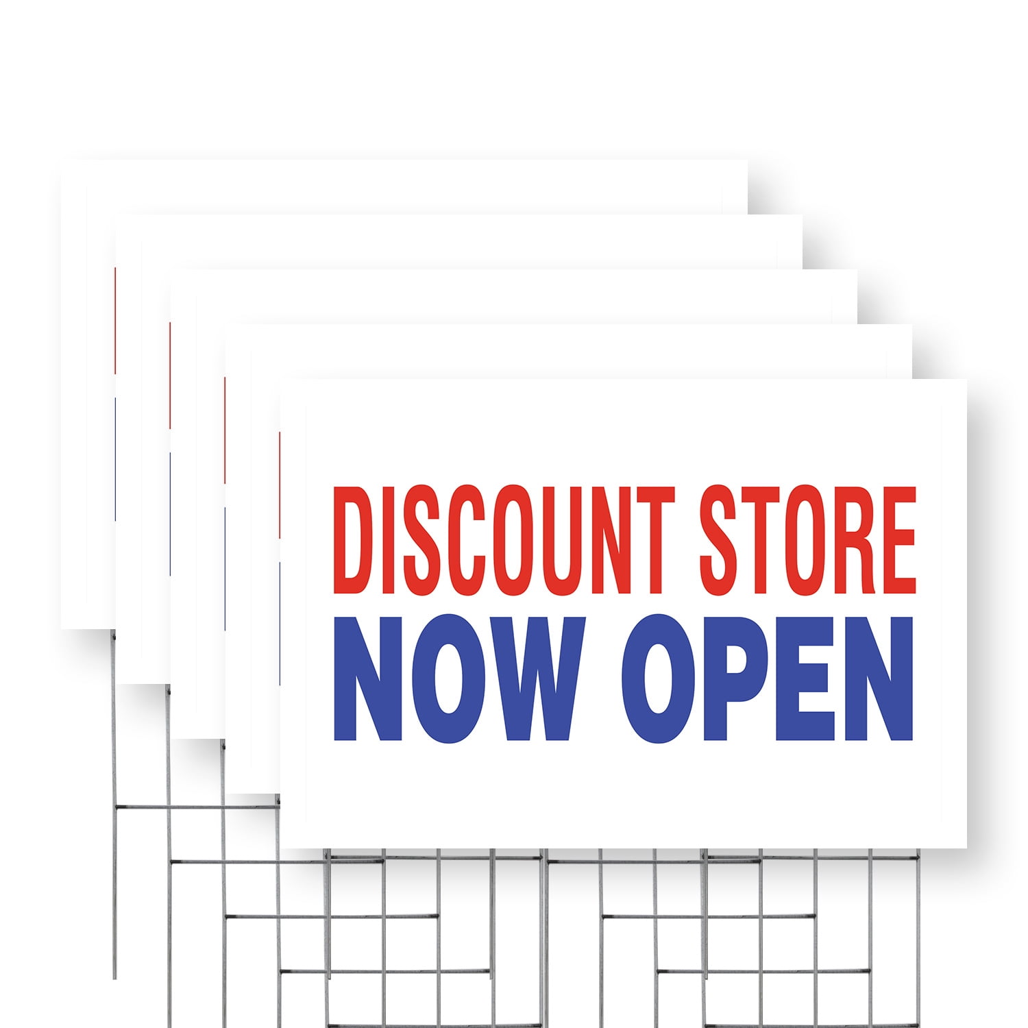 Discount Store Now Open Yard Sign 5 Pack of 24 Inch x 36 Inch Double ...