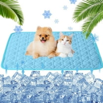 Dog Cooling Mat, Pet Cooling Mats, Summer Cool Pads Pet Mat Outdoor for Dogs & Cats, Machine Washable (Blue, S: 40×30 cm | 16×12")