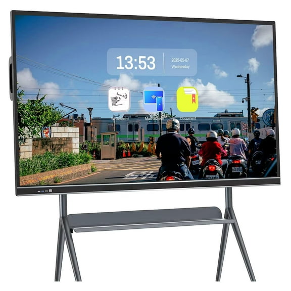 Discounted Now! Smart Board 75 Inch Interactive Whiteboard All-in-One Touch Screen with Dual System, Cloud Sharing Transforms Communication For Classroom, Office & Presentations (Wall-Mounte)