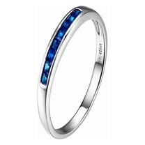 Discounted Sapphire Wedding Band on 10k White Gold on Sale