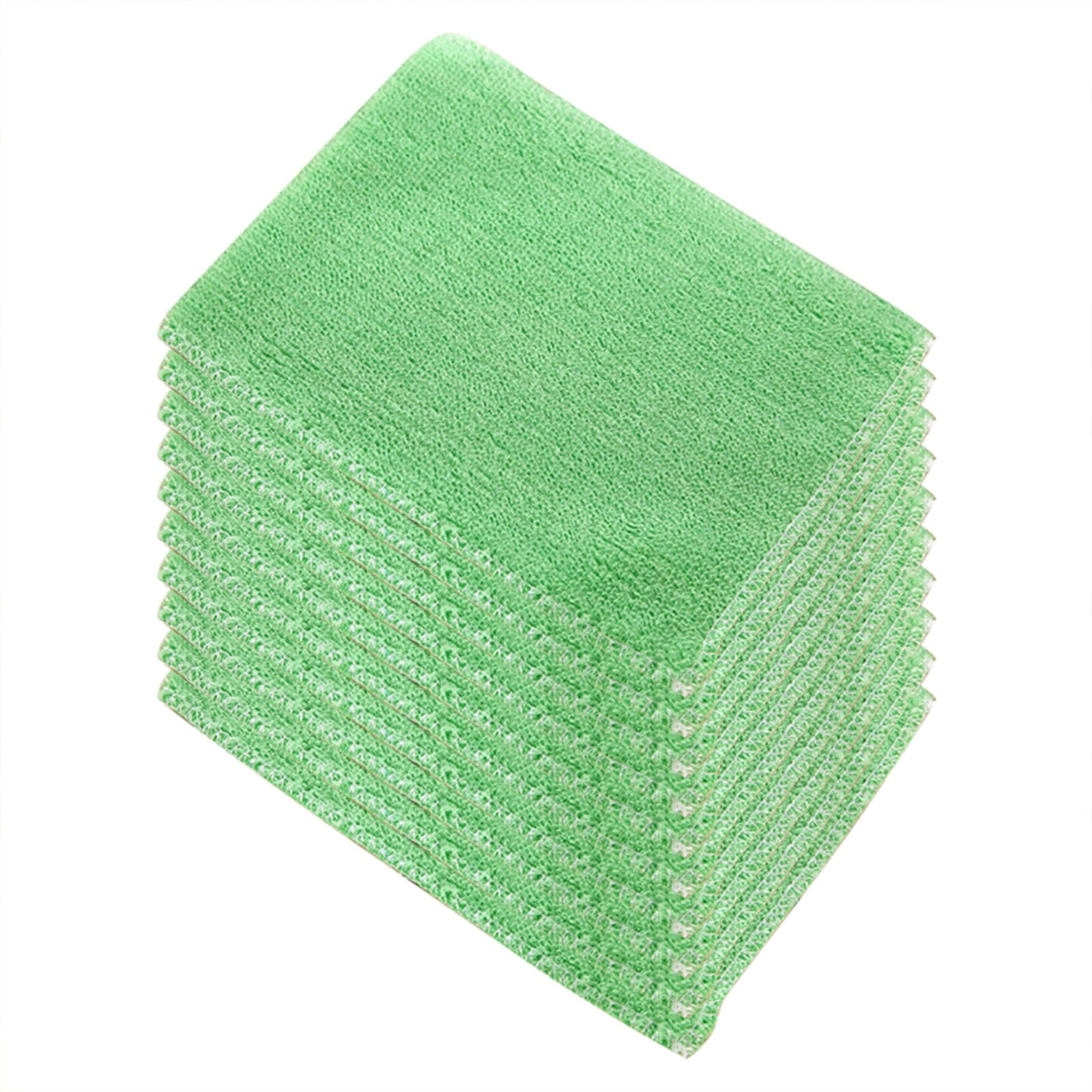 Plertrvy 10Pcs Dishwashing Towel Green for Washing Dishes and Pots