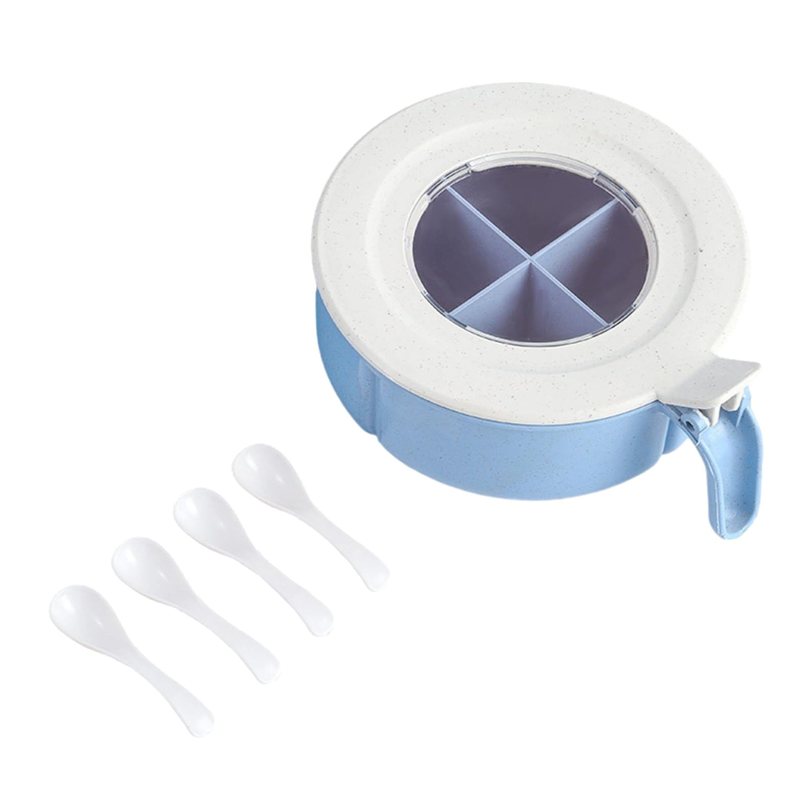 Discounted item! Plertrvy Seasoning Storage Box Blue, 4 in 1 Seasoning