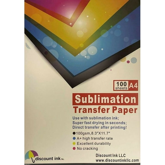 Discountinkllc Transfer Paper A4 Sublimation Transfer for (100 Sheets)