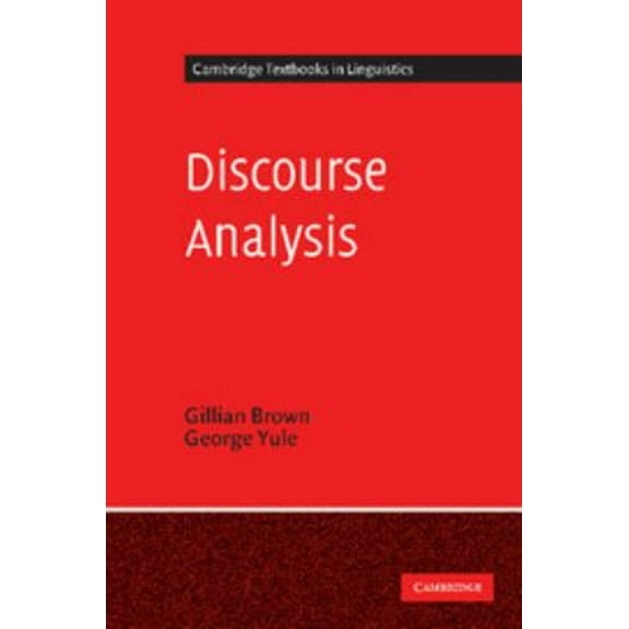 Pre-Owned Discourse Analysis (Paperback) 0521284759 9780521284752