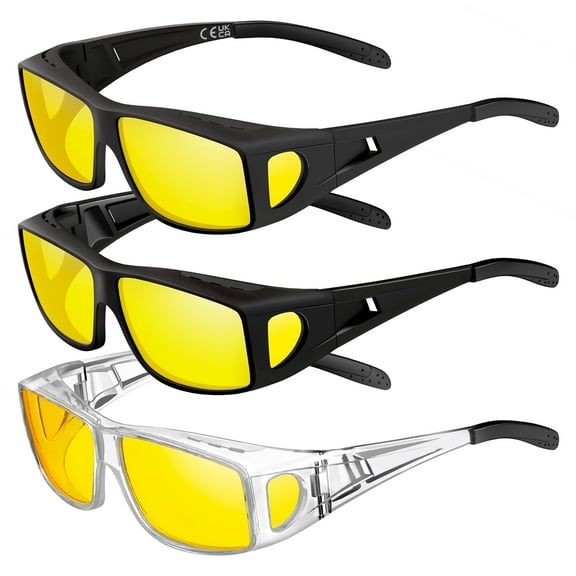 KINGSEVEN Oversized Night Vision Sunglasses Fashionable Glasses for Men Women on the Go