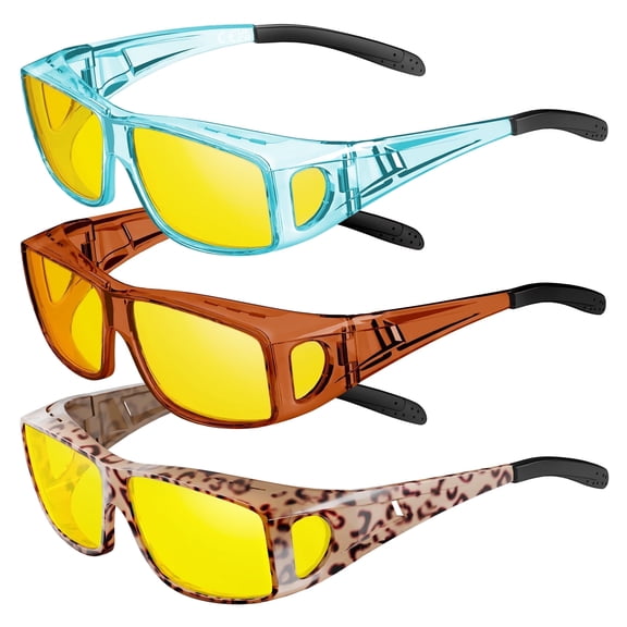 KINGSEVEN Oversized Night Vision Sunglasses Fashionable Glasses for Men Women on the Go