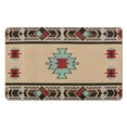 thumbnail image 1 of Discover Comfort with our Boho Bathroom Rugs: Non-Slip, Super Soft Aztec Bath Mat, Western Geometric Design, High Absorbency - A Must-Have for Your Bathroom Décor, 20x32 Inch, 1 of 5