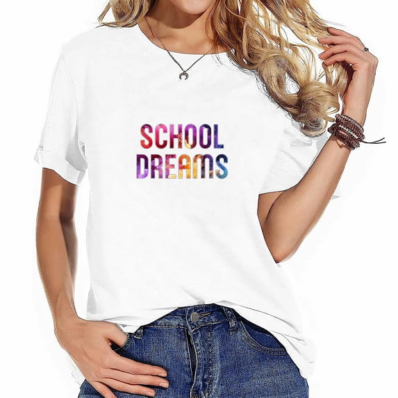 Discover Explore Grow Back to School Gifts Women's Graphic Tee Shirt with Cool Prints & Comfy Fit
