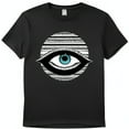 Discover Intriguing Eye Graphic Black TShirt with Vibrant Iris Unique