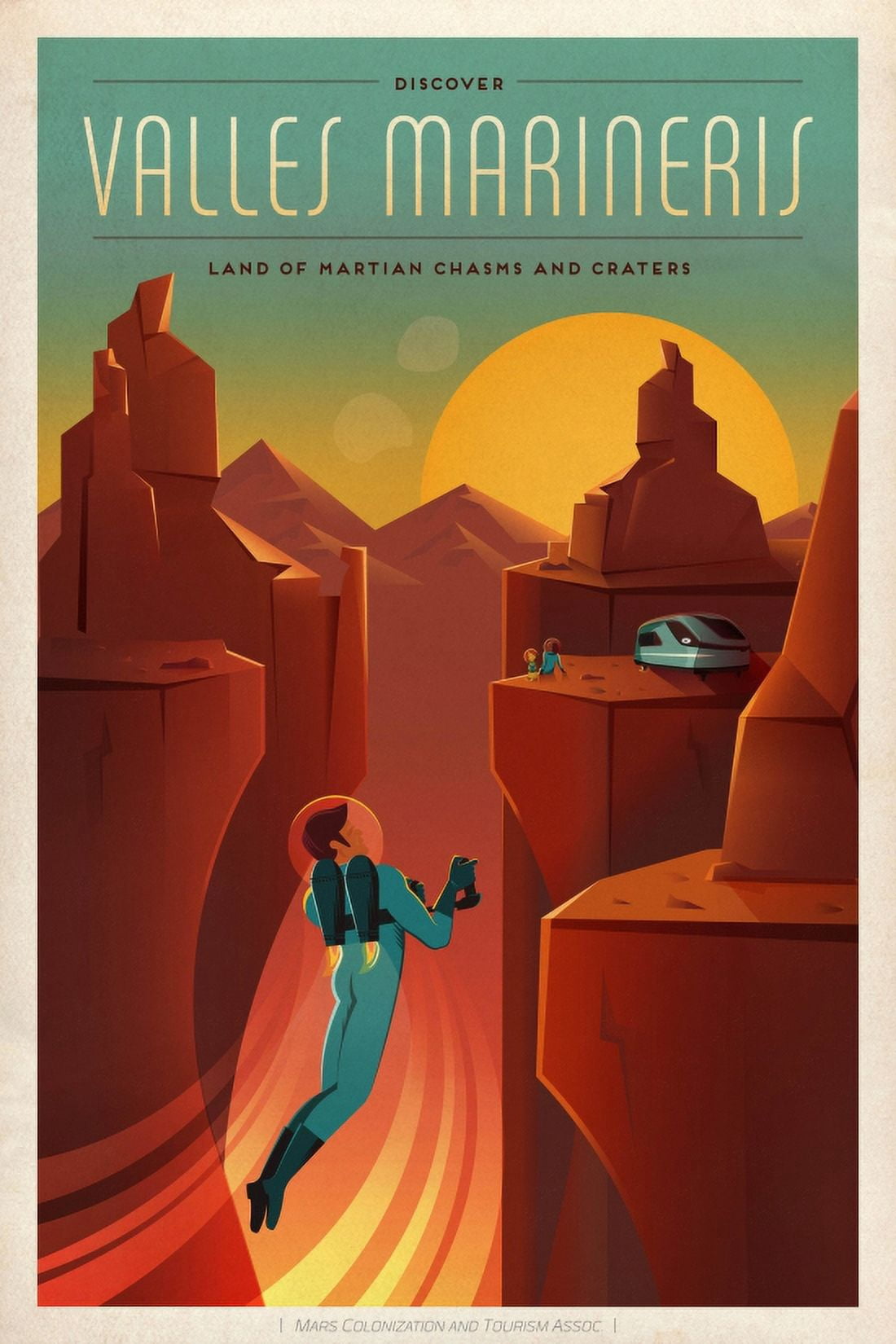 Discover Valles Marineris Mars Travel Canvas Art - (36 x 54)