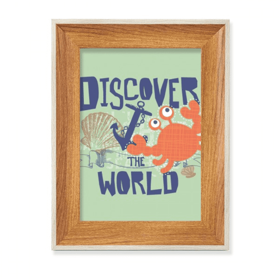 Discover World Crab Marine Organism Desktop Wooden Photo Frame Display Picture Art Painting Multiple Sets