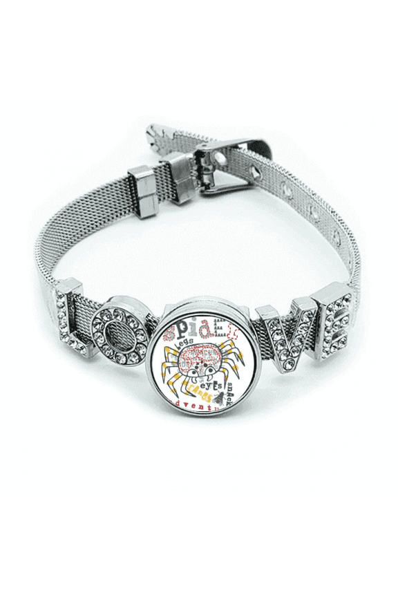 Discover World Spider Adventure Pattern Bracelet Wristband Crystal Love Adjustable Bangle