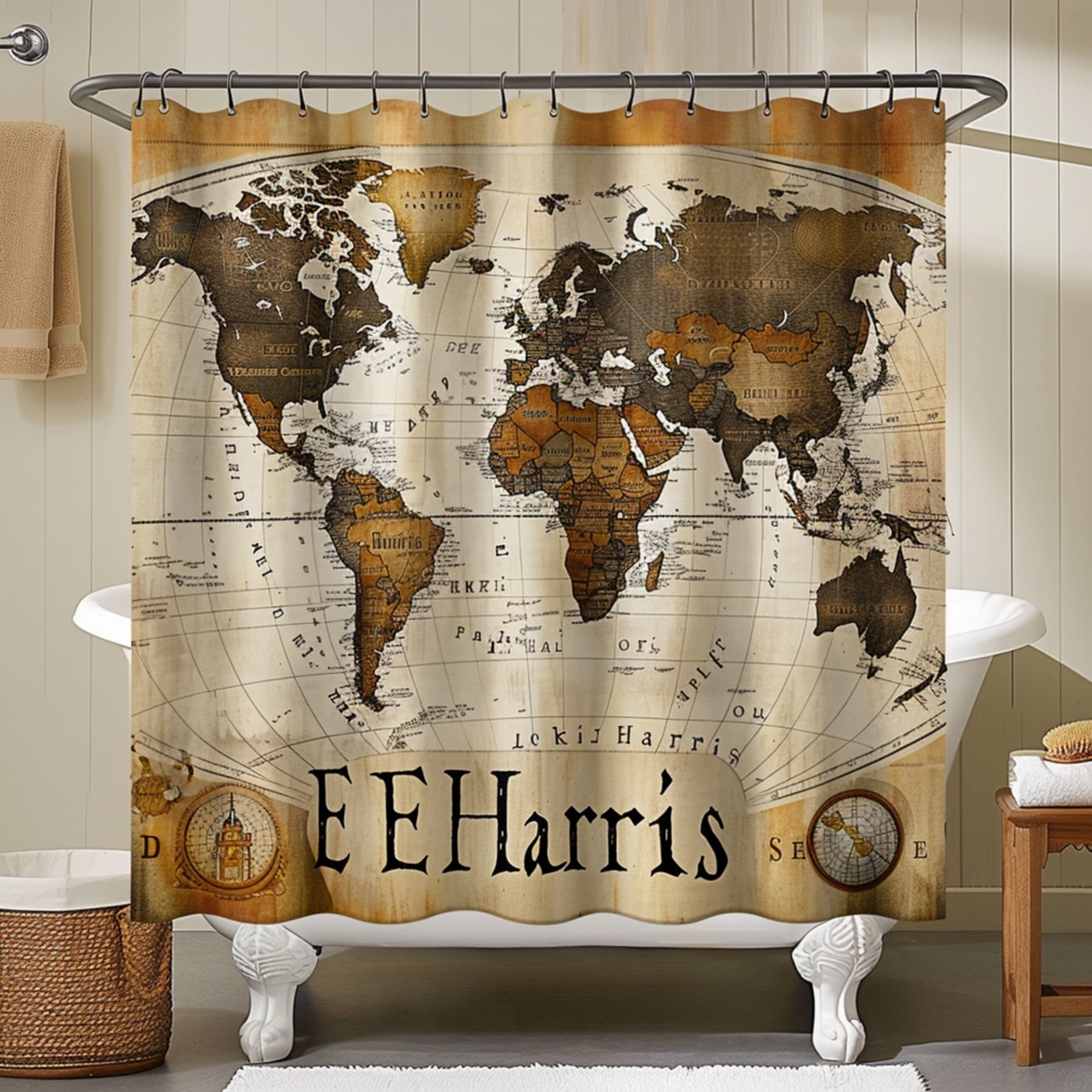 Discover the Elegance of Vintage World Maps with the E Harris