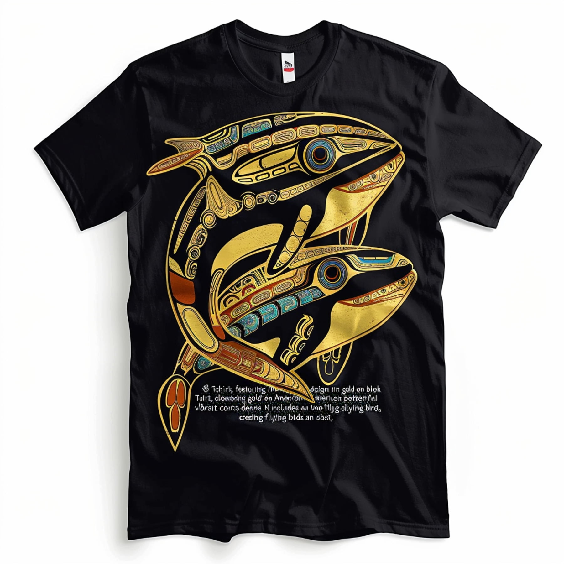 Discover the Majestic Orca & Art Fusion on this Stunning Black TShirt A 
