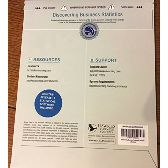 Discovering Business Statistics (eBook & MINITAB software), 9781941552582, 1941552587, Paperback,
