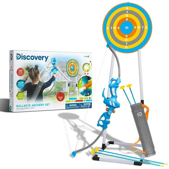 Discovery Bullseye Outdoor Archery Set with LED Target Light-Up Toy