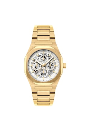 Discovery Drake Triple Calendar Skeleton Automatic Cloudy Gold