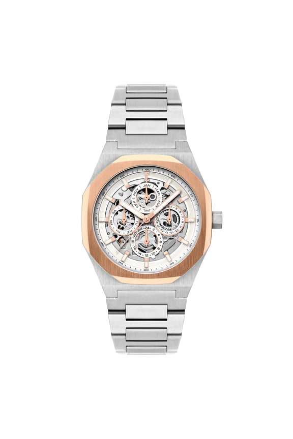 Discovery Drake Triple Calendar Skeleton Automatic Creamy Opal