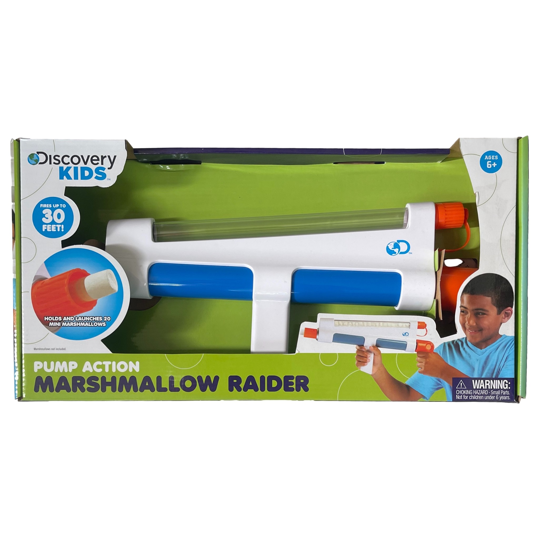 Discovery Kids Marshmallow Raider Shooter with Pump Action, Blue Orange