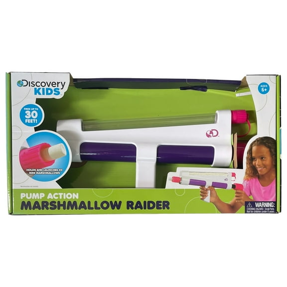 Discovery Kids Marshmallow Raider Shooter with Pump Action, Pink Blaster