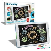 Discovery Kids Neon Glow Drawing Easel w/Color Markers, Built-in Kickstand/Wall Mount, Choose from 6 Light Modes, Easy to Clean/Washable, Wide Screen, Flat Storage, Great for Children, Multicolor