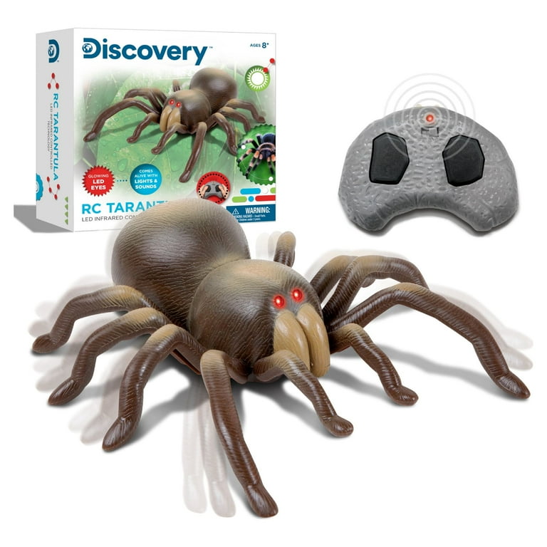 Discovery Kids RC Moving Tarantula Spider Remote Control Toy for Kids Realistic Scurrying Movement Glowing Scary Red LED Eyes