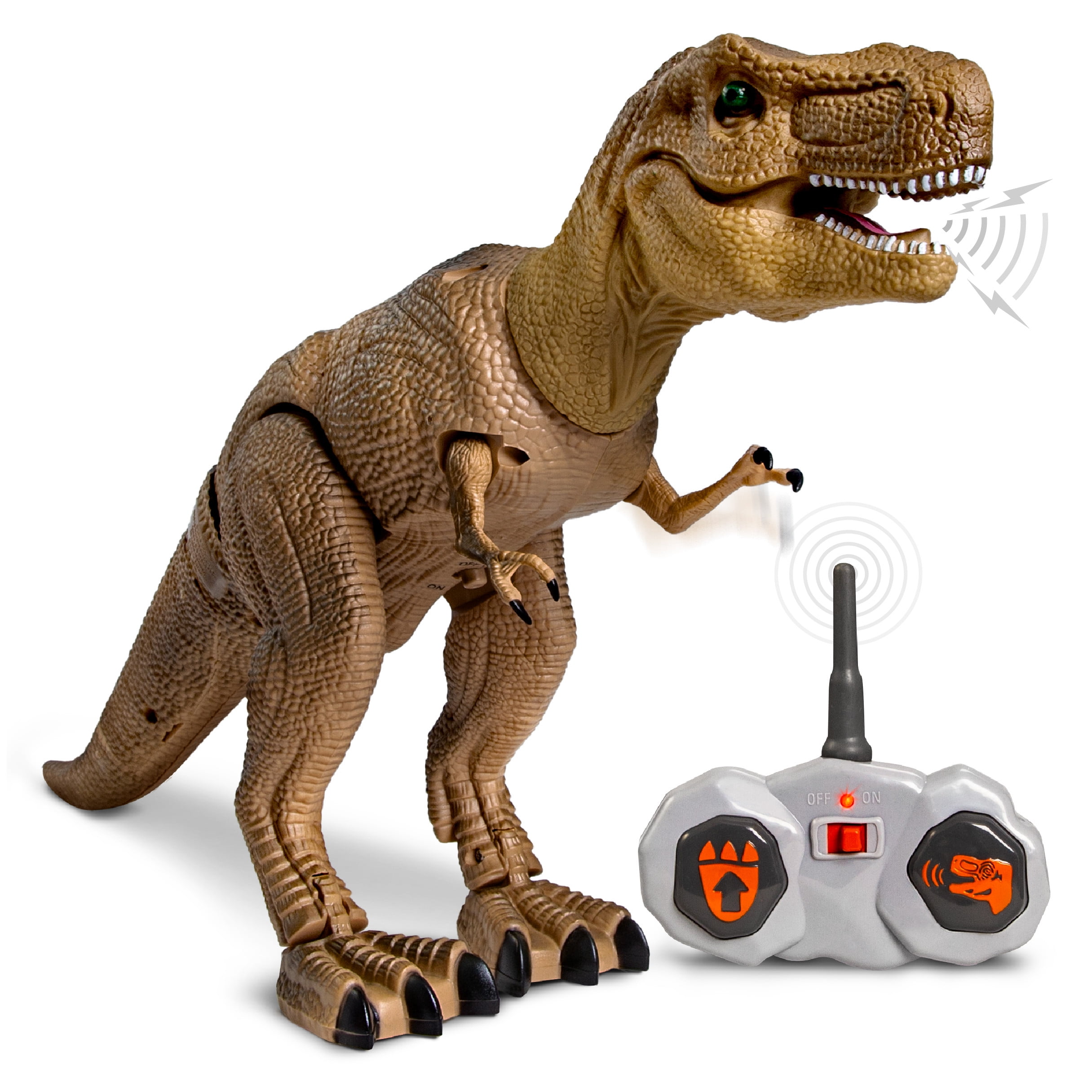Discovery Kids Remote Control RC T Rex Electronic Toy Figure Moving & Walking Robot w/ Roaring Sounds & Chomping Mouth, Realistic Plastic Model, Girls 6 Years Old+ -