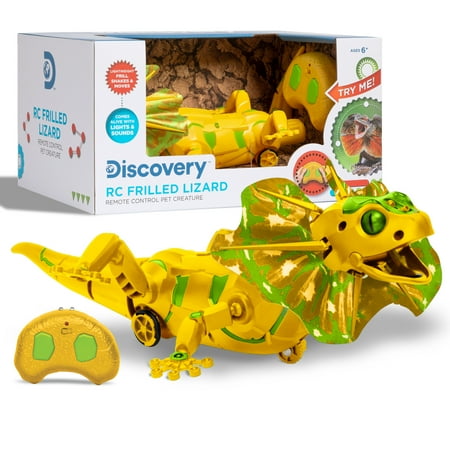 Discovery Kids Robotic RC Frilled Lizard, DIY Pet, Wireless Controller with Motion Activated Movement Modes, STEM Toy for Boys Girls