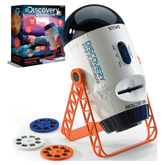 Discovery #MINDBLOWN 2-in-1 Reversible Planetarium Space Projector for Children and Elementary School, White