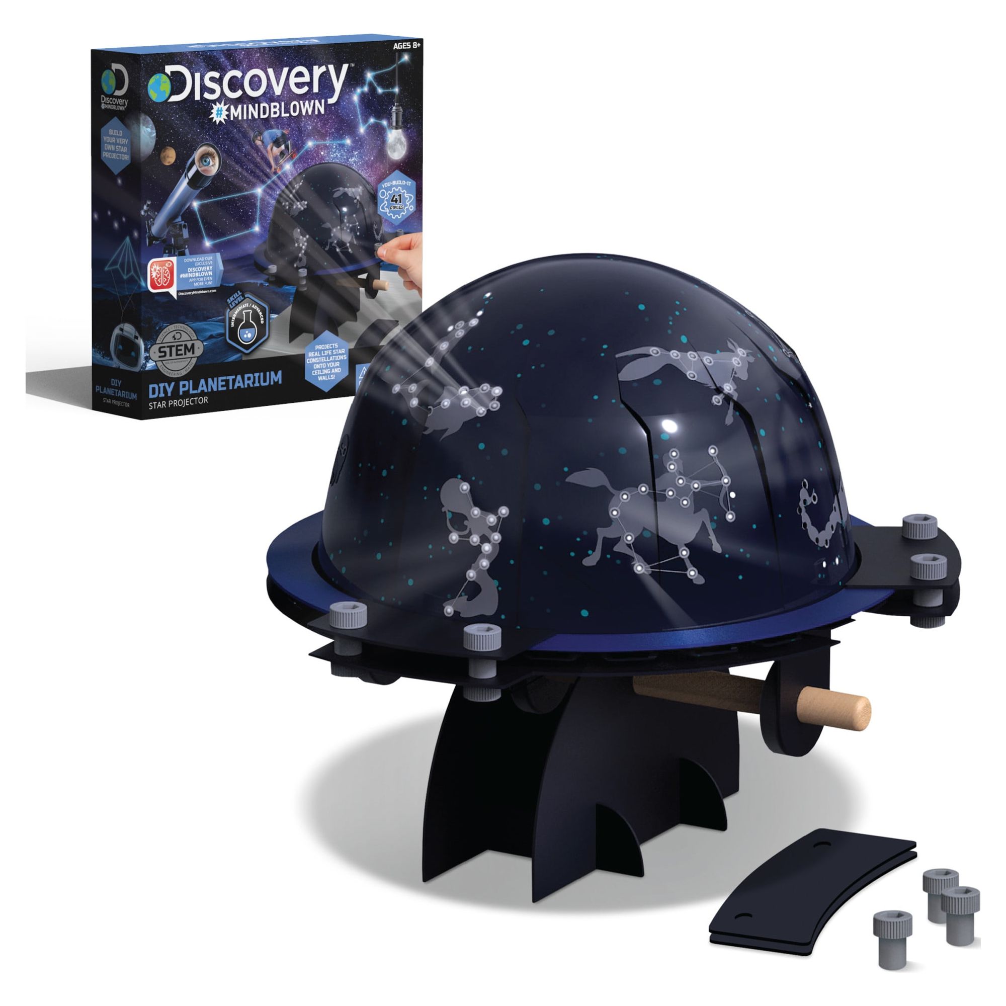 Discovery™ #Mindblown DIY Planetarium Star Projector Science Kit, Hands on Astronomy, 41-Pieces - image 1 of 12