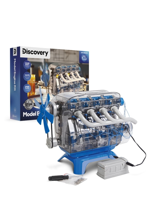 Model Engine Kit for Children, with Moving Motor Parts and LED Lights