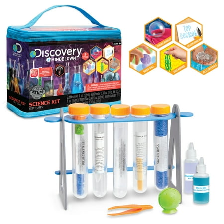 Discovery #Mindblown Science Kit Test Tubes, with 5 Hands-On Learning Scientific Activities, 20-pieces
