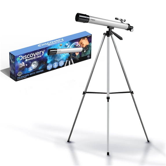 Discovery™ #Mindblown Telescope with Tripod, 50X and 100X Lenses, Adjustable Pan and Tilt