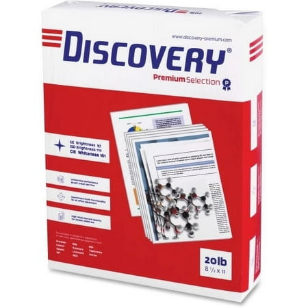 Discovery Premium Selection Laser, Inkjet Copy & Multipurpose Paper Letter - 8 1/2" x 11" - 20 lb Basis Weight - 5000 / Carton - White