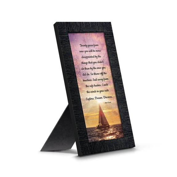 Discovery, Sailing Motivational Wall Art, Graduation Gift Framed Mark Twain Quotes, 7392CH