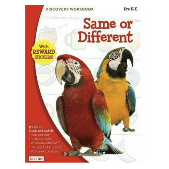 "Discovery Workbook - Same or Different" with Reward Stickers - Pre K-K