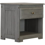 Discovery World Furniture 1 Drawer Bedroom Nightstand in Charcoal