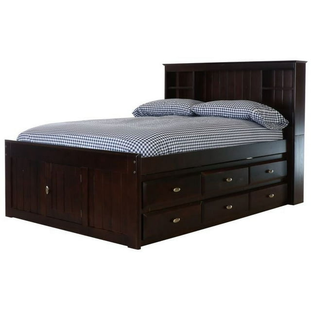 Discovery World Furniture Full Size Bed with Bookcase Headboard, 12